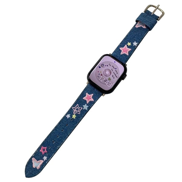 Apple Watch 49mm / 45mm / 44mm / 42mm klokkerem - Mus Femtakket Stjerne Blå Denim Denim