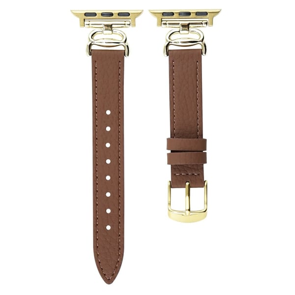 Erstatningsarmbånd Apple Watch 49mm / 45mm / 44mm / 42mm lærrem - Kaffe