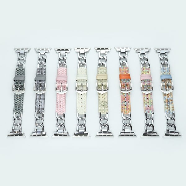 Apple Watch 49mm / 45mm / 44mm / 42mm Klockarmband Flexibelt läderarmband - Grå