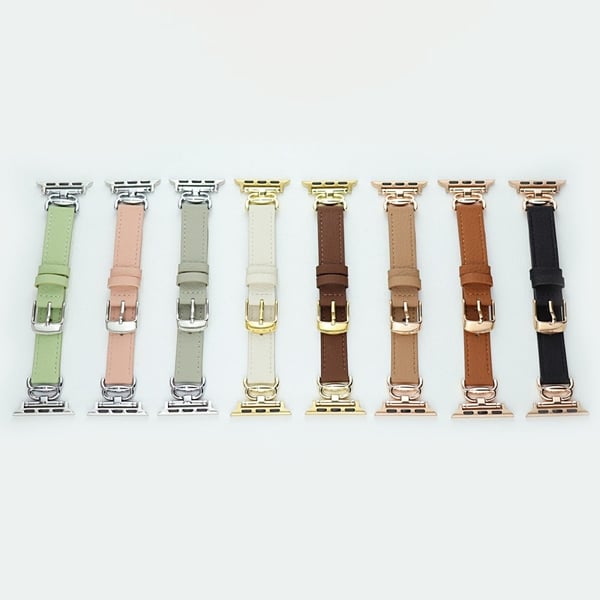 Erstatningsarmbånd Apple Watch 49mm / 45mm / 44mm / 42mm lærrem - Lysegrå