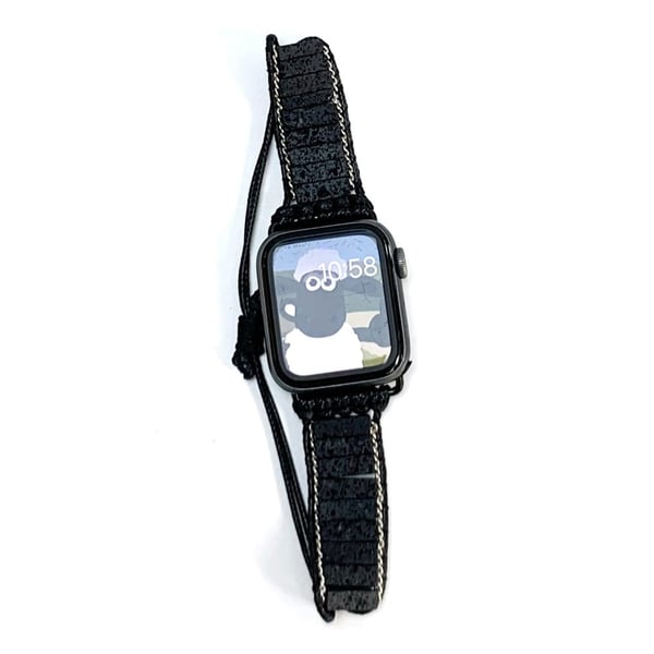 Apple Watch 49 mm / 45 mm / 44 mm / 42 mm Stein- og vevd taubånd - Mørkeblå