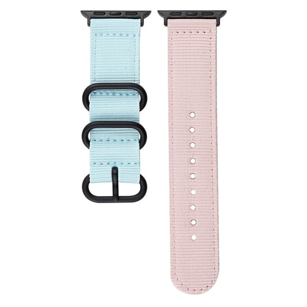 Apple Watch 49mm / 45mm / 44mm / 42mm Nylon Band Sport Håndleddsrem - Blå + Rosa