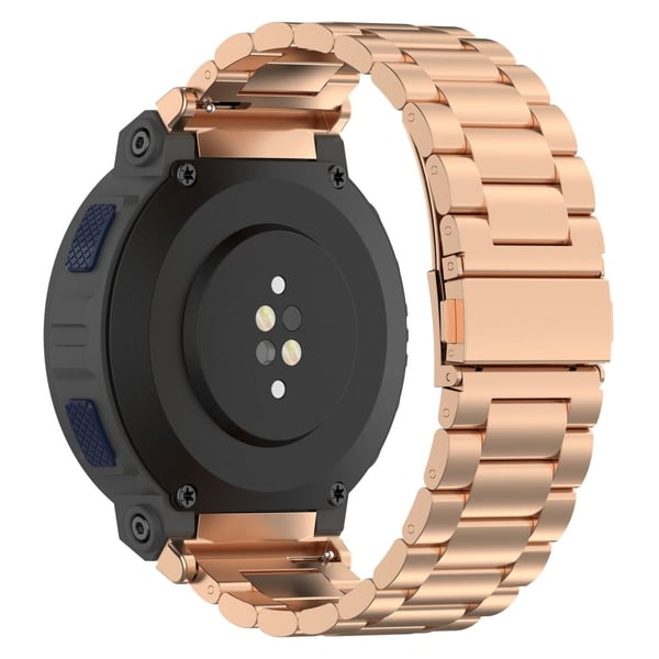 Huami Amazfit Active Edge A2212 Armbånd i rustfritt stål med 3 perler Erstatningsklokkerem - Rose Gull
