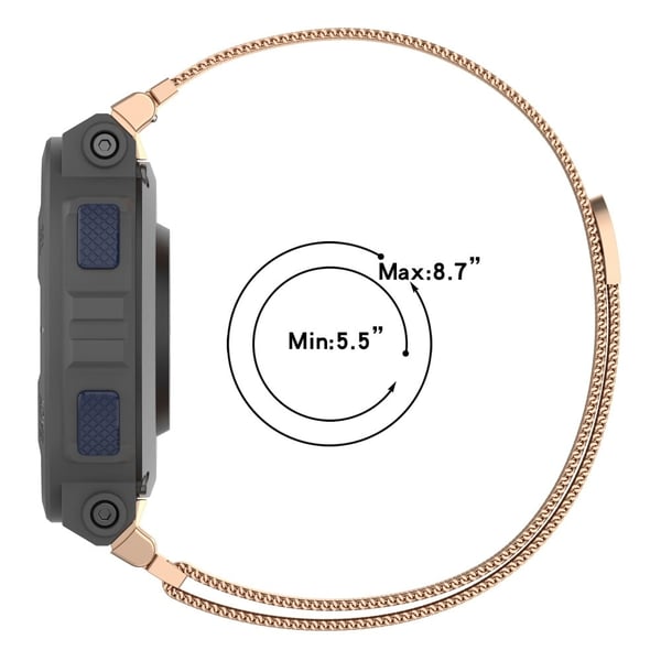 Huami Amazfit Active Edge A2212 Magnetisk metall Milanese-klokkerem - Sølv
