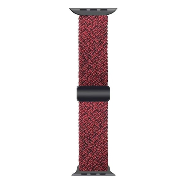 Apple Watch 49 mm / 45 mm / 44 mm / 42 mm nylonarmbånd - Rød + Svart