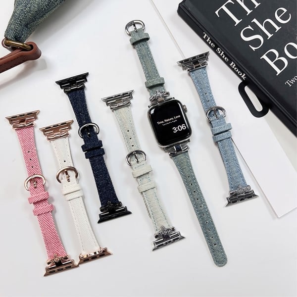 Apple Watch 49mm / 45mm / 44mm / 42mm Armbåndsarmbånd - Babyblå / Sølvspenne