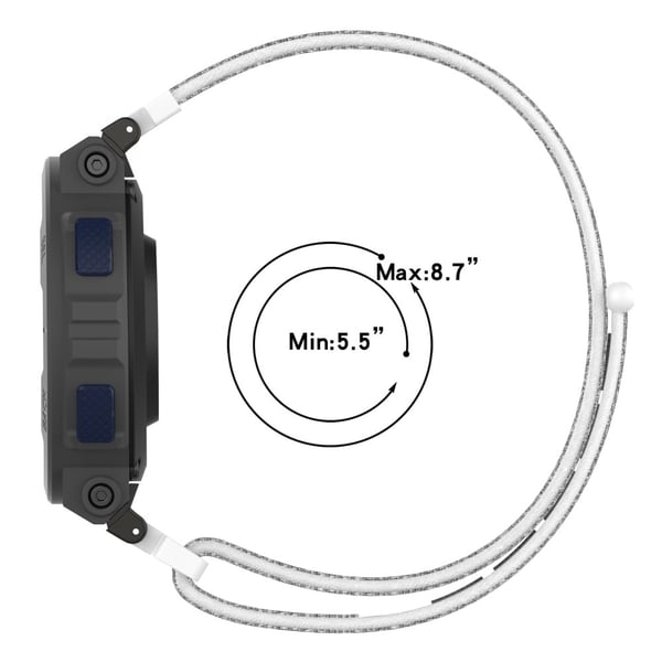 Huami Amazfit Active Edge A2212 Nylonklokkearmbånd Justerbar Magic Tape-rem - Militærgrønn