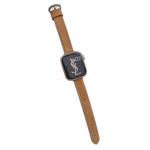 Apple Watch 49 mm / 45 mm / 44 mm / 42 mm slank klokkerem i lær - Høstoransje