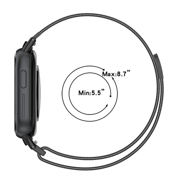 Honor Watch 4 TMA-L19 Metal Replacement Band Magnetic Milanese Mesh Watch Strap - Sort