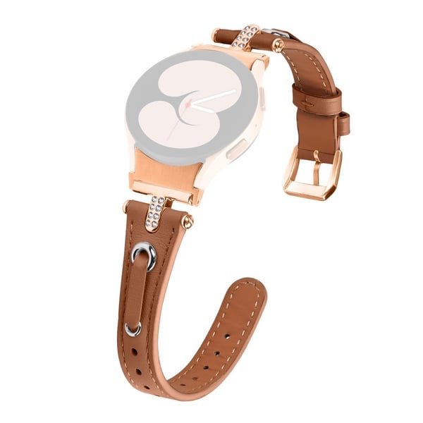 Samsung Galaxy Watch4 / Watch5 - Klockarmband i äkta koskinn - Brun