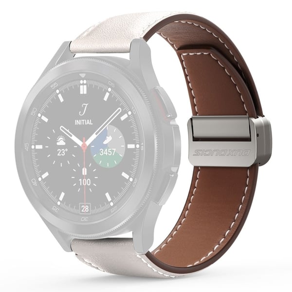 DUX DUCIS YA Series Samsung Galaxy Watch6 / Watch5 / Huawei Watch GT3 Pro 43mm ægte okselæderrem 20mm urrem - Hvid DUX DUCIS YA Series Samsung Galaxy Watch6 / Watch5 / Huawei Watch GT3 Pro 43mm ægte okselæderrem 20mm urrem - Hvid