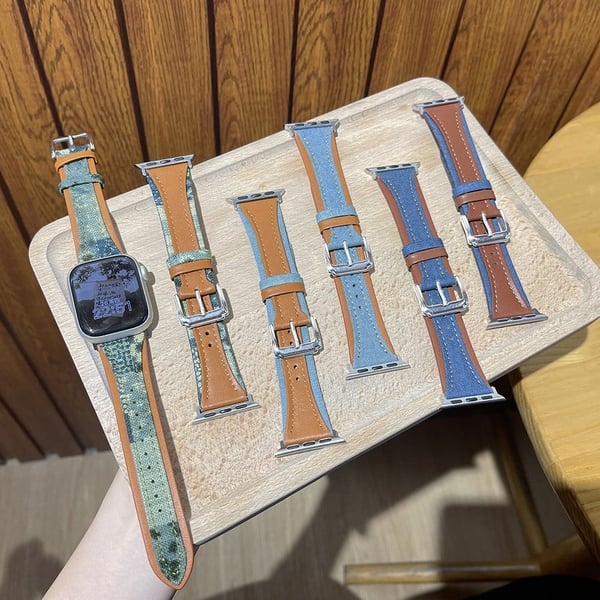 Apple Watch 49mm / 45mm / 44mm / 42mm klokkerem - Tøy / Lysebrun