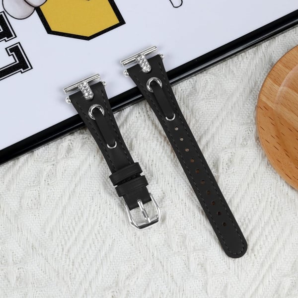 GarminMove 3 / Vivomove 3 Watchband Genuine Cow Leather T-belt Strap - Svart