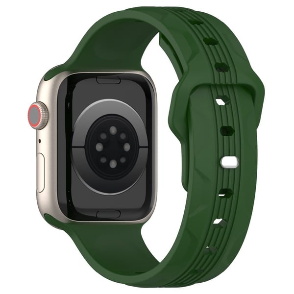 Apple Watch 49 mm / 45 mm / 44 mm / 42 mm Silikonarmbånd med tekstur - Militærgrønn