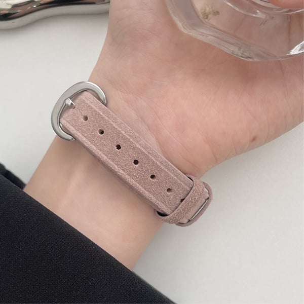 Apple Watch Series 41 mm / 40 mm / 38 mm myke klokkeremmer i lær - Mørkerosa