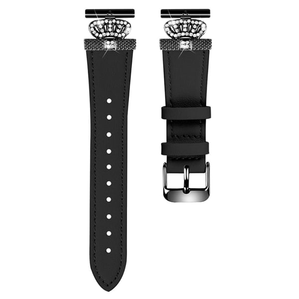 Garmin Forerunner 245 / 245 Music Cowhide Band Crown Design klokkerem - Svart