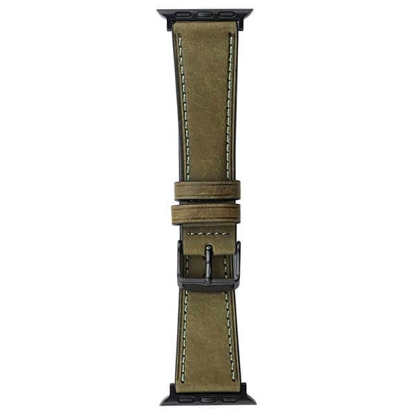 Apple Watch 41mm / 40mm / 38mm klokkerem Armbånd i ekte kuskinn - Olivengrønn