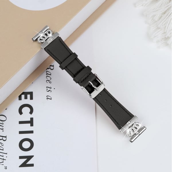 Huami Amazfit Cheetah Pro Cowhide Strap Crown Design håndleddsbånd - Svart