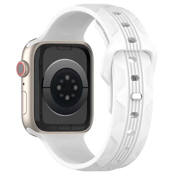 Apple Watch Series 41mm / 40mm / 38mm klokkerem i silikon med tekstur - Hvit