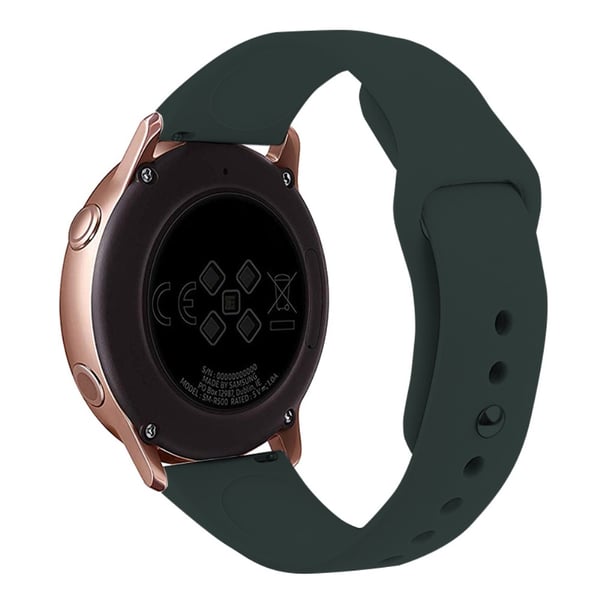 KALEBOL KLB-DKGJ-001 Huawei Watch GT 4 41mm / Garmin Venu 3S 18mm silikoniranneke Kellon hihna - Tumman Oliivinvihreä
