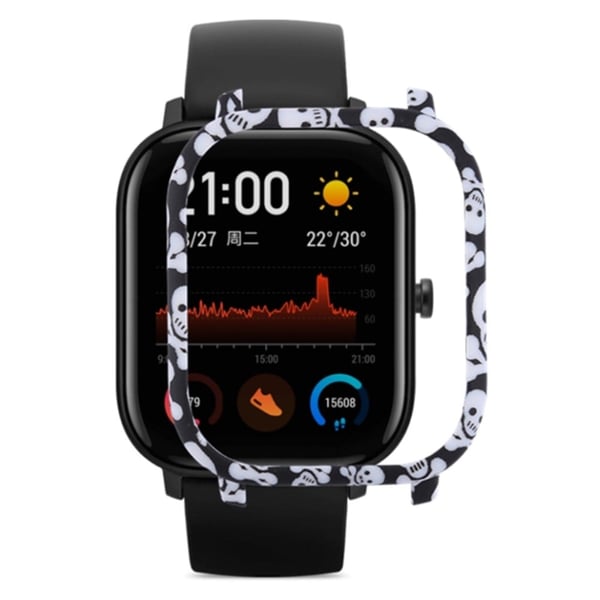 Huami Amazfit GTS-etui Hardt mønster trykt beskyttende rammedeksel - Hodeskalle