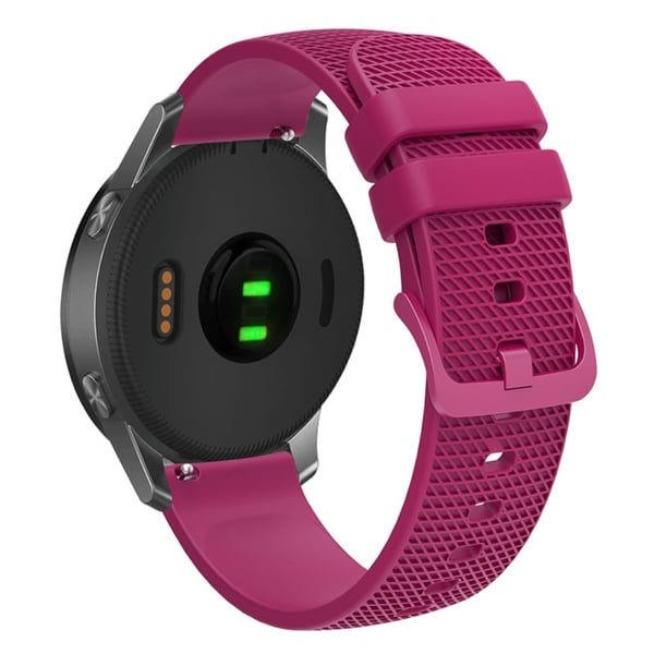 Garmin Venu 3S / Forerunner 265S Urrem 18mm Plaid Pattern Silikonebånd - Fuchsia