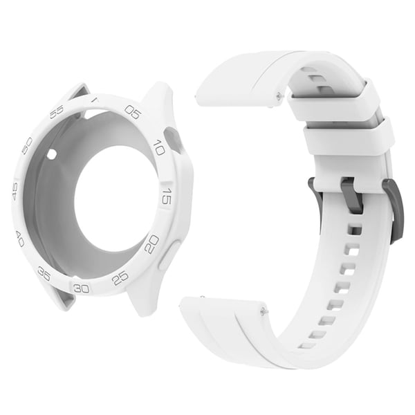 Huawei Watch GT 4 46 mm silikonarmbånd med urkasse - Hvit