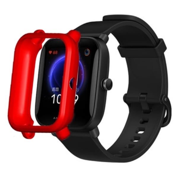 Huami Amazfit Bip Pop / Bip / Bip U Klokkeveske Ripesikkert mykt T-ramme deksel - Rød