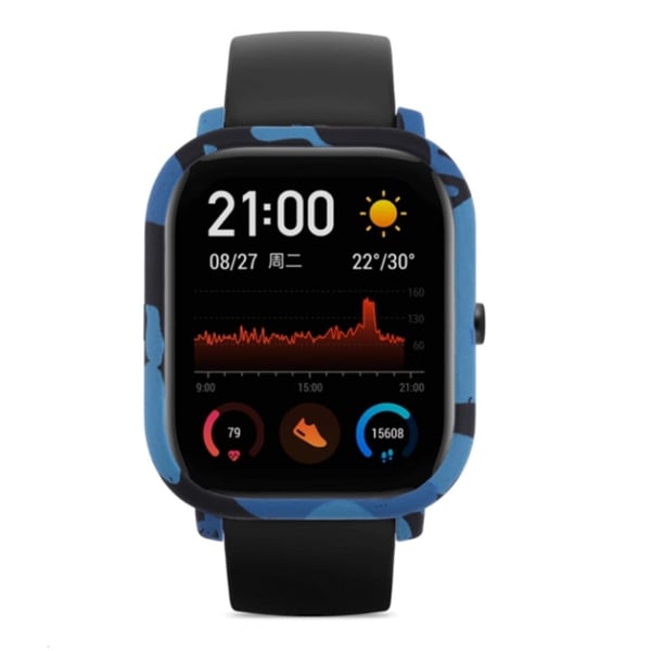 Huami Amazfit GTS-etui Hardt mønster trykt beskyttende rammedeksel - Blå Kamuflasje