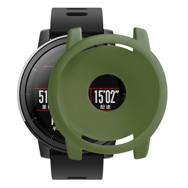 Huami Amazfit Stratos 2 Watch Beskyttende ramme Mykt fallsikkert deksel i silikon - Militærgrønn