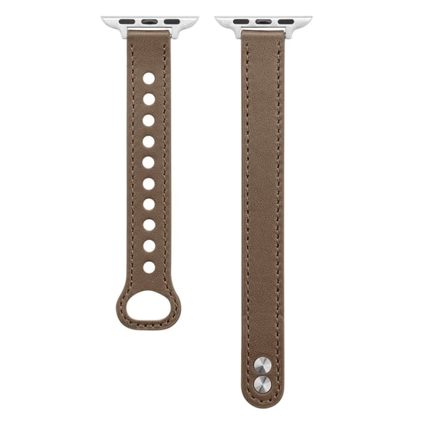 Apple Watch 49 mm / 45 mm / 44 mm / 42 mm urrem i ekte okselær - Solbrun