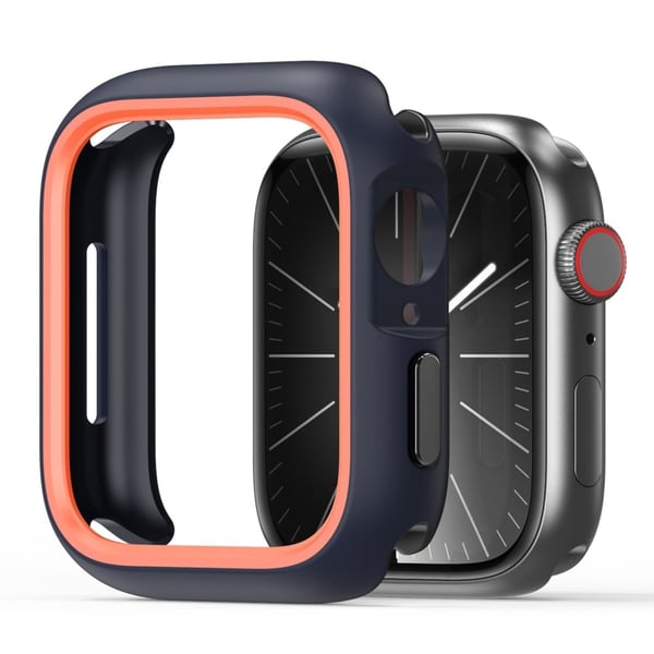 DUX DUCIS Bamo Series Apple Watch Series 9 8 7 45mm Watch Case Anti-drop Watch Deksel - Midnatt / Oransje