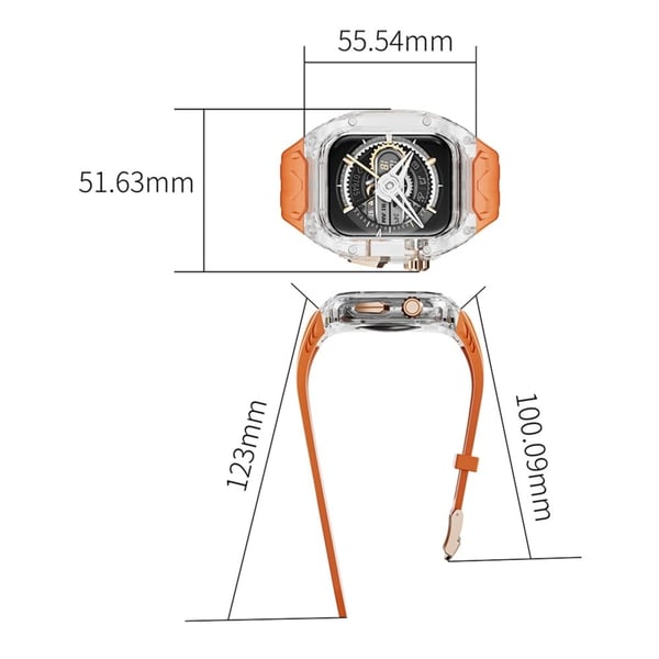 Apple Watch 49 mm / 45 mm / 44 mm / 42 mm T-klokkebånd med etui - Svart Gjennomsiktig Svart