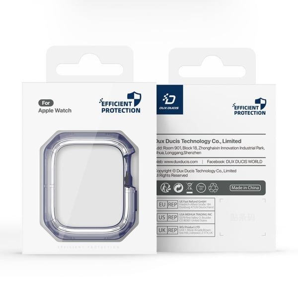 DUX DUCIS Tamo Series Apple Watch Series 9 / 8 / 7 41mm Silikon støtsikkert deksel - Gjennomsiktig Blå