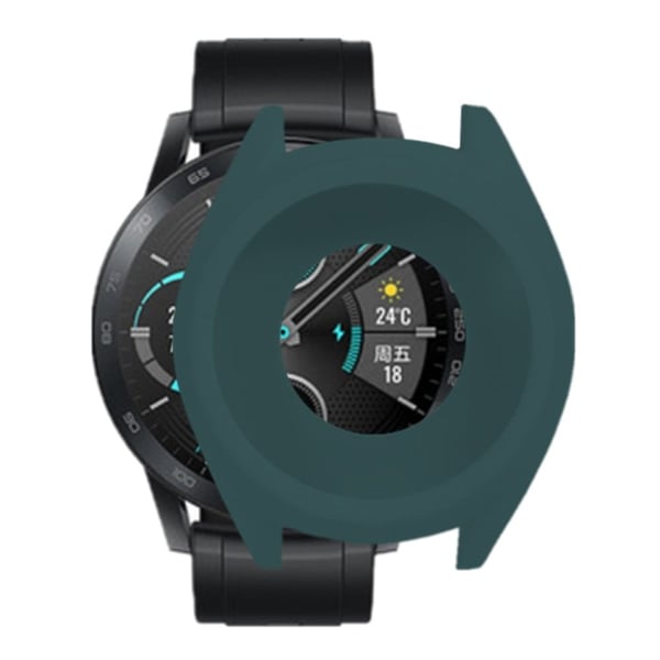 Huawei Watch GT 2 42mm 46mm / Honor Magic Watch 2 Beskyttelsesveske Silikon Hollow Watch Deksel - Midnattsgrønn