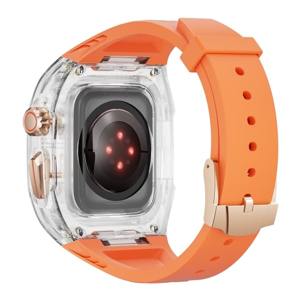 Apple Watch 49 mm / 45 mm / 44 mm / 42 mm T-klokkebånd med etui - Oransje Gjennomsiktig