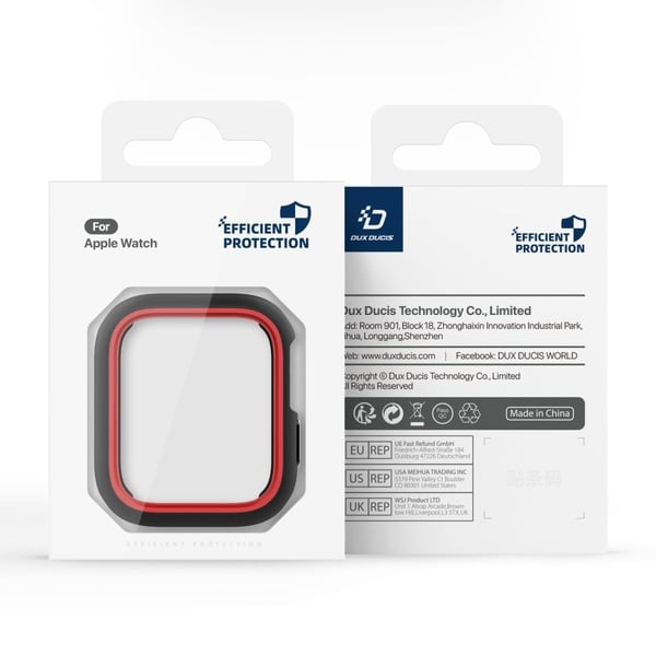 DUX DUCIS Bamo Series Apple Watch Series 6 5 4 SE (2022) SE (2023) SE 44mm Watch Case Beskyttende ramme - Svart / Rød