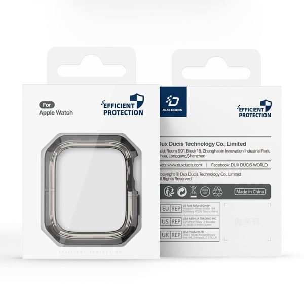 DUX DUCIS Tamo Series Apple Watch Series 9 / 8 / 7 41mm Silikon støtsikkert deksel - Gjennomsiktig Svart