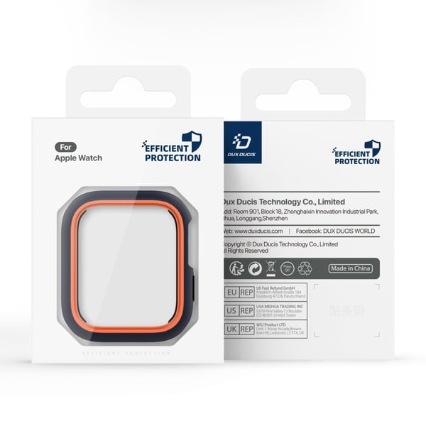 DUX DUCIS Bamo Series Apple Watch Series 6 5 4 SE (2022) SE (2023) SE 44mm Watch Case Beskyttende ramme - Midnatt / Oransje