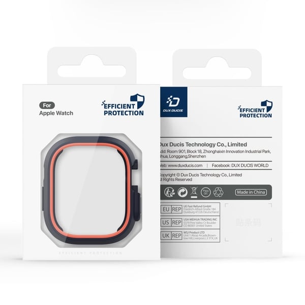 DUX DUCIS Bamo Series Apple Watch Ultra 2 / Ultra 49 mm klokkeveske og T-deksel - Midnatt / Oransje