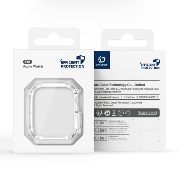 DUX DUCIS Tamo Series Apple Watch Series 9 / 8 / 7 41mm Silikon støtsikkert deksel - Gjennomsiktig Hvit