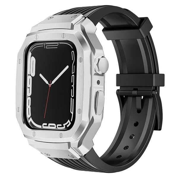 Apple Watch 49 mm / 45 mm / 44 mm / 42 mm T-klokkearmbånd med metallarmbånd - Sølv