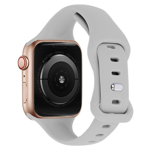 KALEBOL Apple Watch 49mm / 45mm / 44mm / 42mm slank silikone armbånd, str: L - Grå KALEBOL Apple Watch 49mm / 45mm / 44mm / 42mm slank silikone armbånd, str: L - Grå