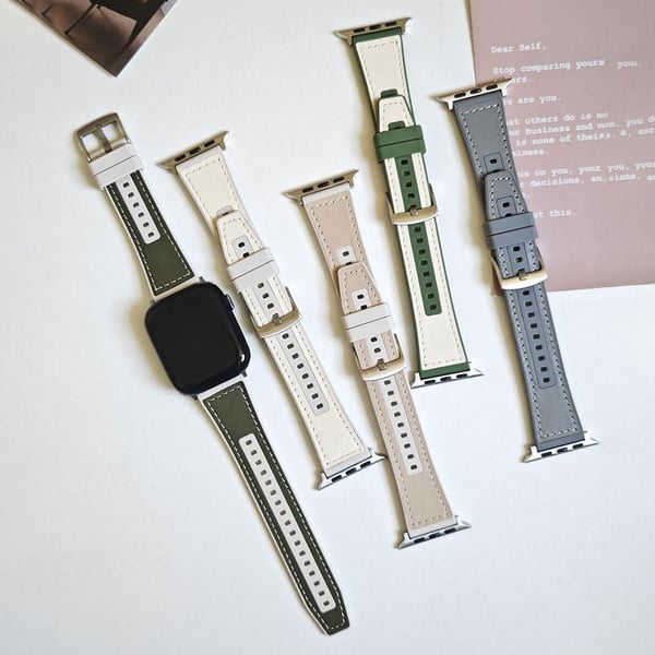 Apple Watch 49mm / 45mm / 44mm / 42mm Urarmbånd - Hvid + Sort