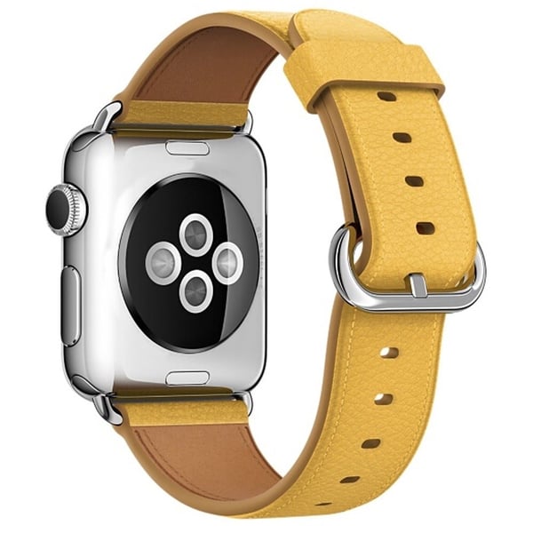 Apple Watch 49 mm / 45 mm / 44 mm / 42 mm klokkerem i ekte okselær - Gul