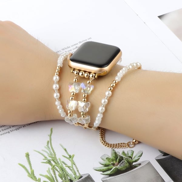 Apple Watch 49 mm / 45 mm / 44 mm / 42 mm metallklokkearmbånd - Gjennomsiktig / Gull