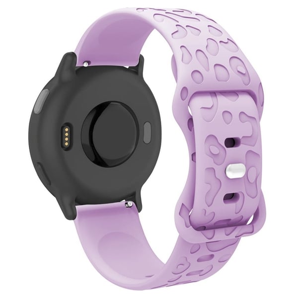 Coros Watch GT 4 41mm / Garmin Venu 3S 18mm Watch Band Leopard Texture Silicone Wrist Strap - Lavendel Lilla