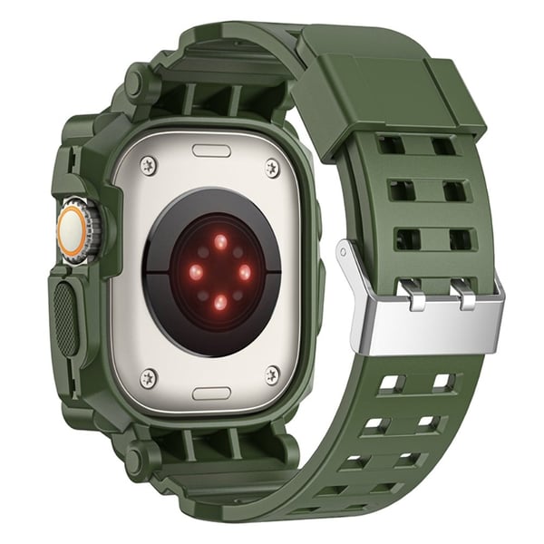 Fleksibel urrem Apple Watch Ultra 49mm Integral urrem med etui - Militærgrøn Fleksibel urrem Apple Watch Ultra 49mm Integral urrem med etui - Militærgrøn