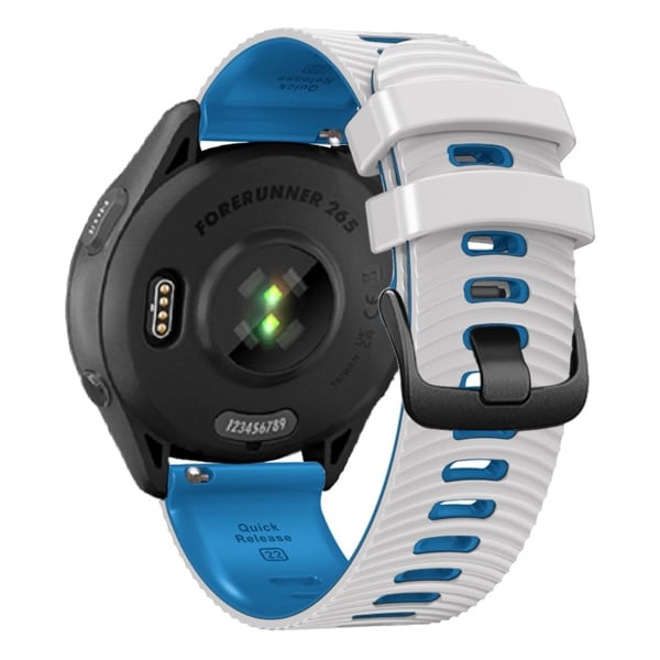 Coros Pace 3 / Apex 46mm / Apex Pro kellon hihna 22mm kaksivärinen silikoniranneke - Harmaa + Sininen