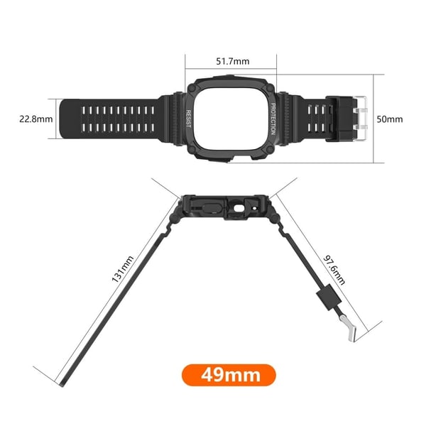 Fleksibelt klokkerem Apple Watch Ultra 49 mm integrert klokkerem med etui - Midnattsblå